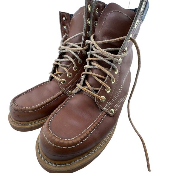 Vintage Charterhouse Lace Up Leather Brown Work Boots Size 8.5E